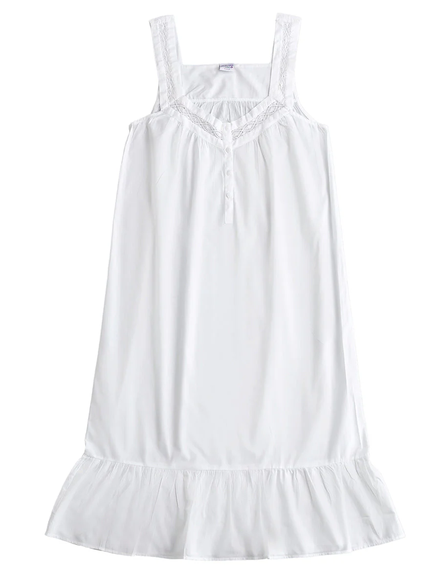 Courtney White Cotton Nightgown - Image 5