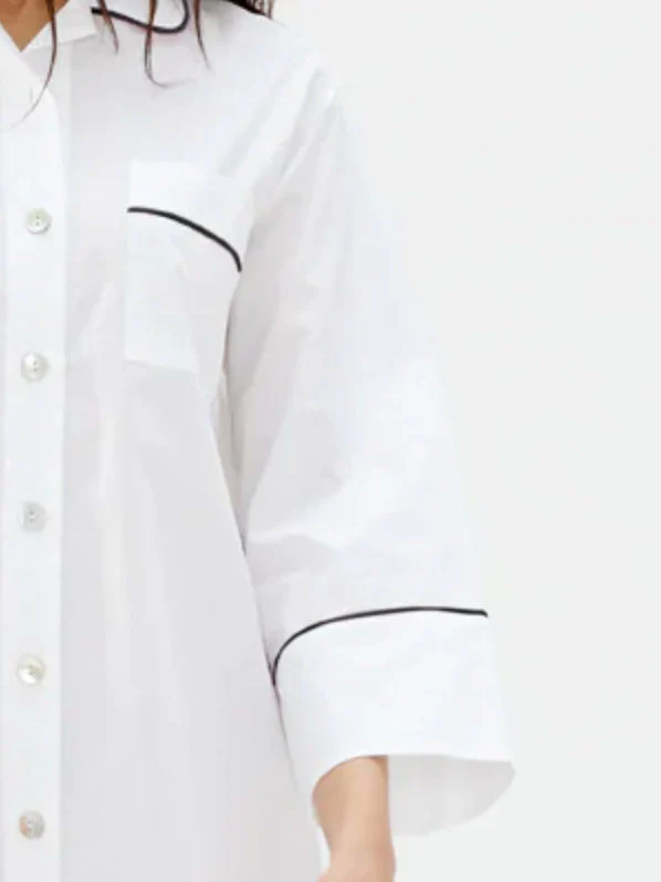 White Cotton Nightshirt - Image 14