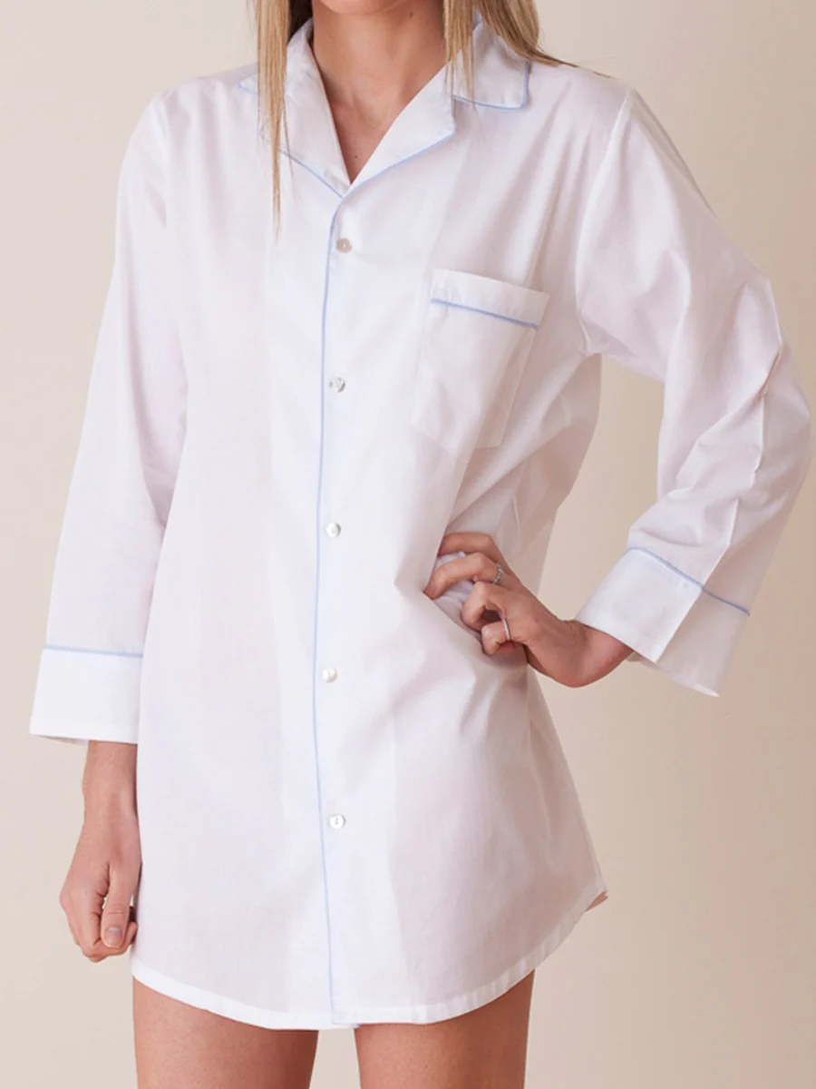 White Cotton Nightshirt - Image 3