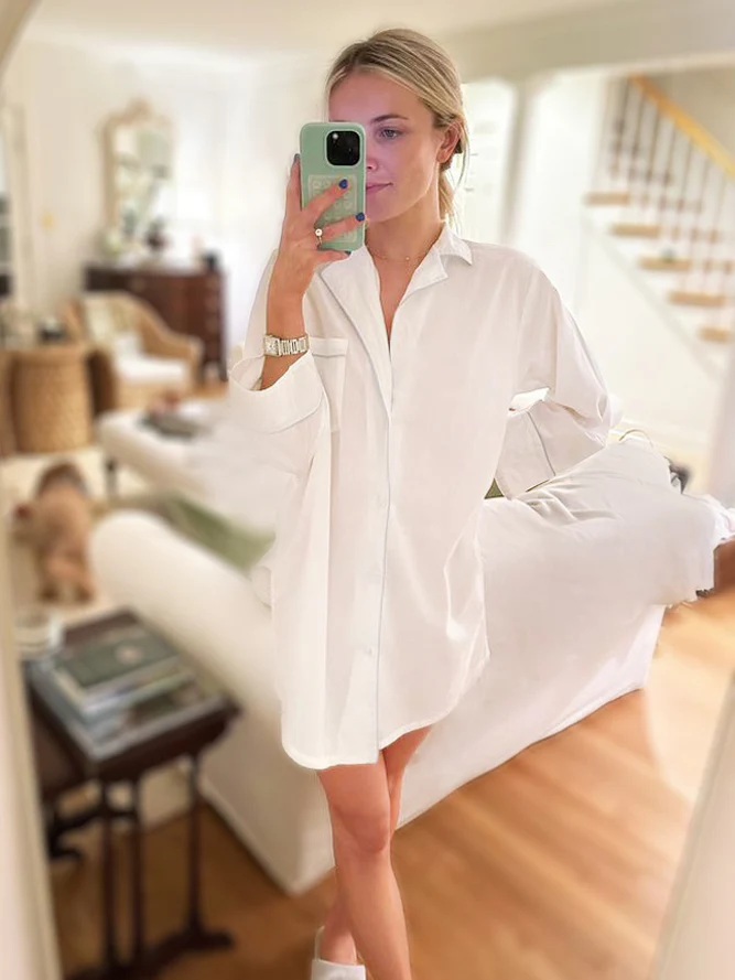White Cotton Nightshirt - Image 4