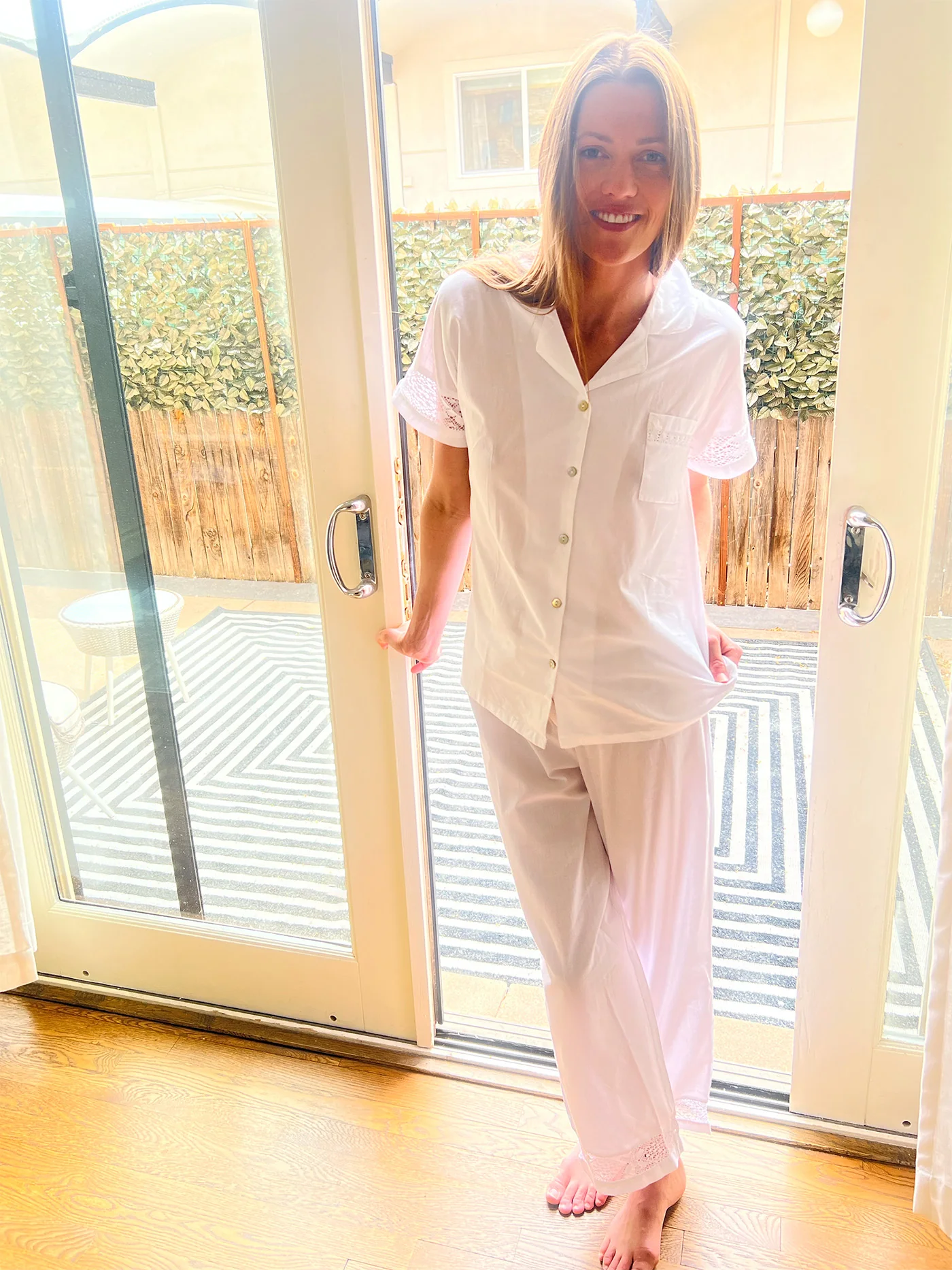 Alison White Cotton Pajamas - Image 6